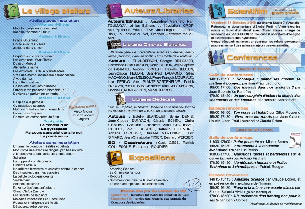 Programme Scientilivre 2013 Horizontale 2